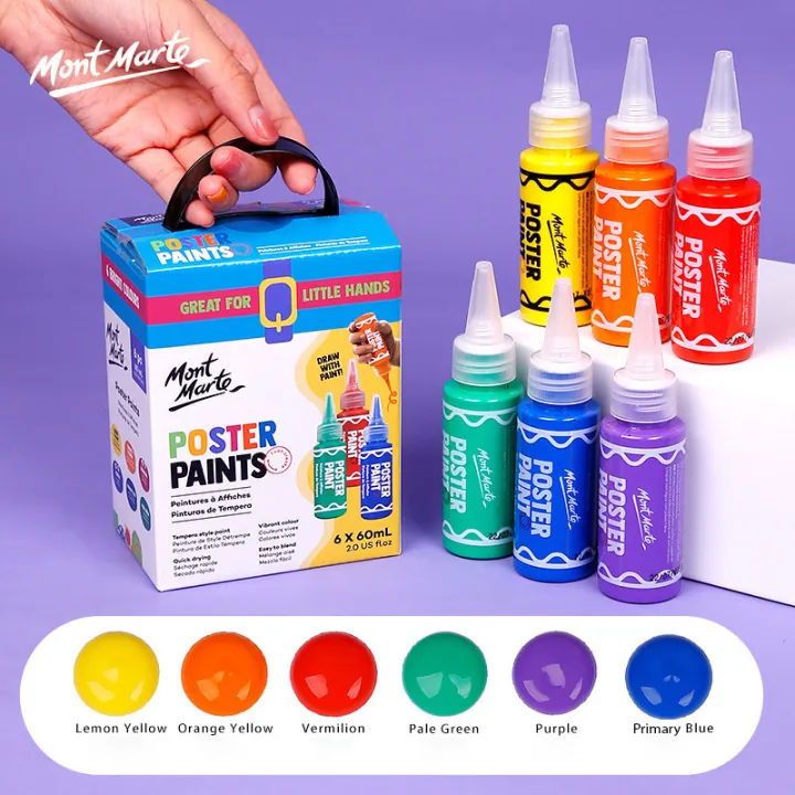 Màu poster color mont marte 6 màu cơ bản 60ml mpst6001cn