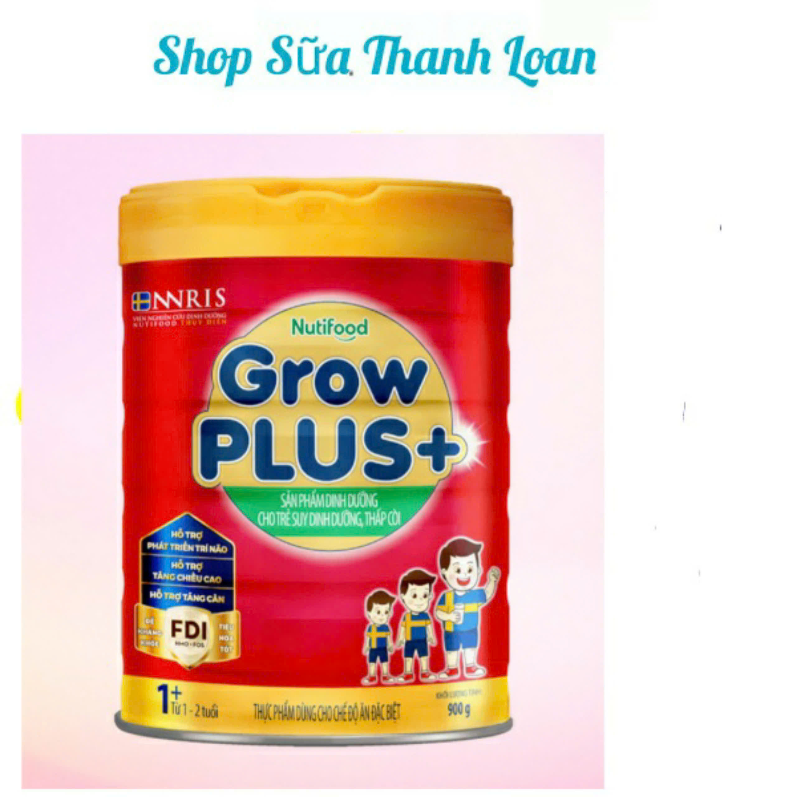 (HSD T10-2027) Sữa Bột Nutifood GrowPlus+ Suy Dinh Dưỡng Lon 780g/ 900g Đỏ.