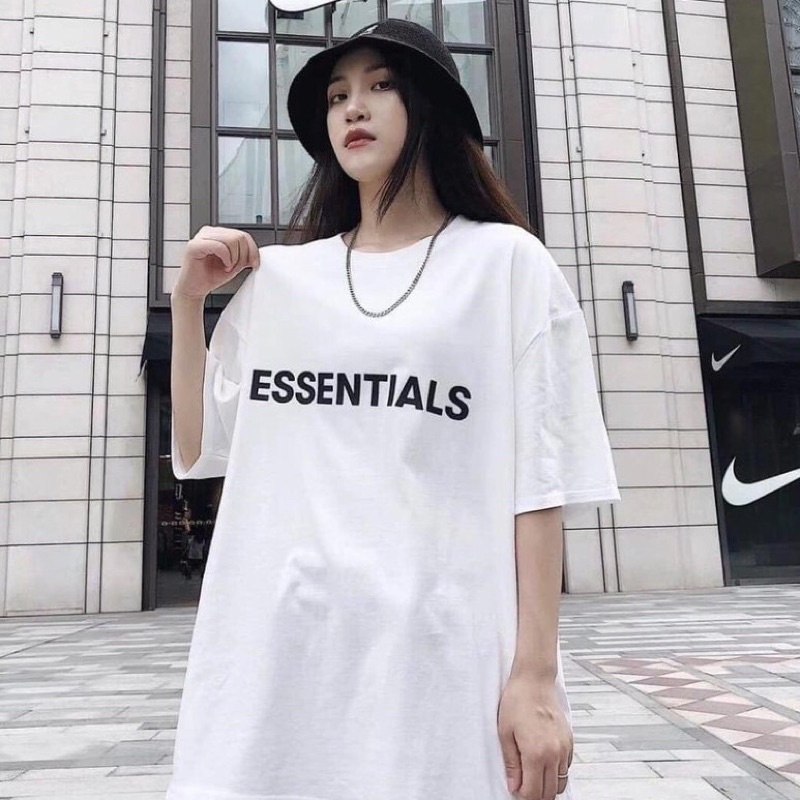 Áo thun ESSENTIALS - Áo thun unisex nam nữ form rộng oversize chất liệu Cotton