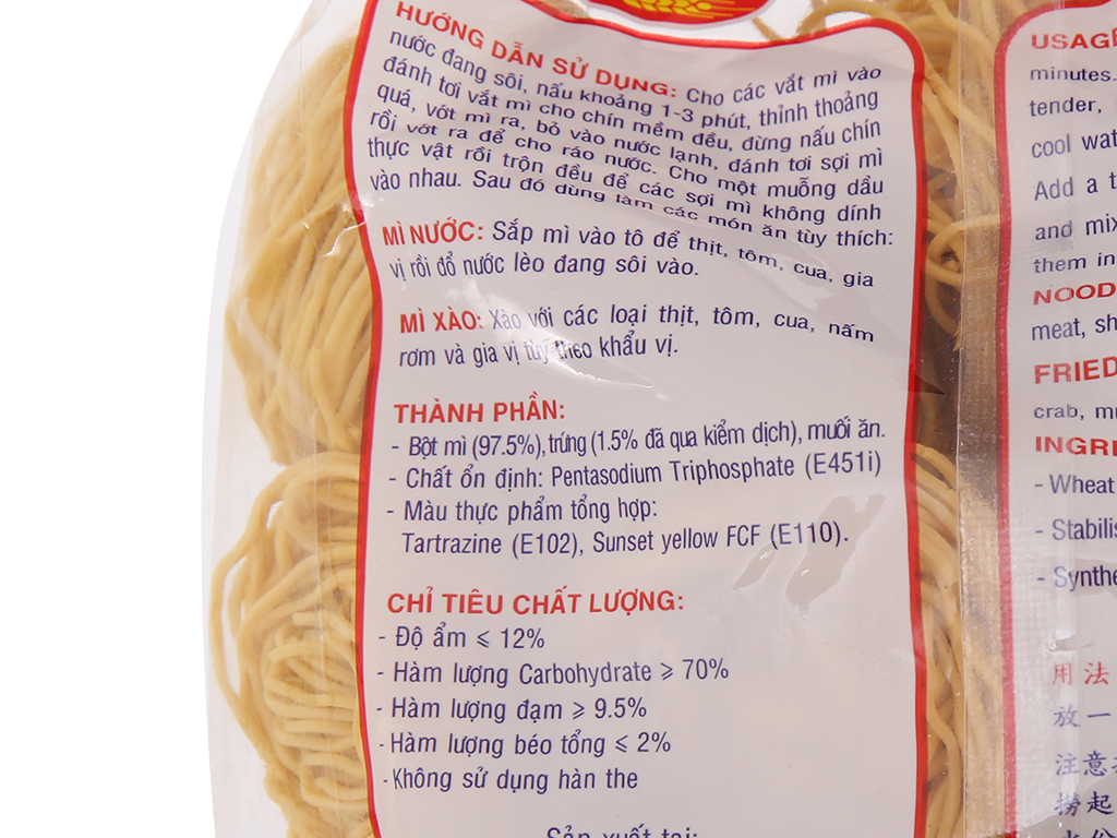 Mì Trứng sợi nhỏ Safoco 500G