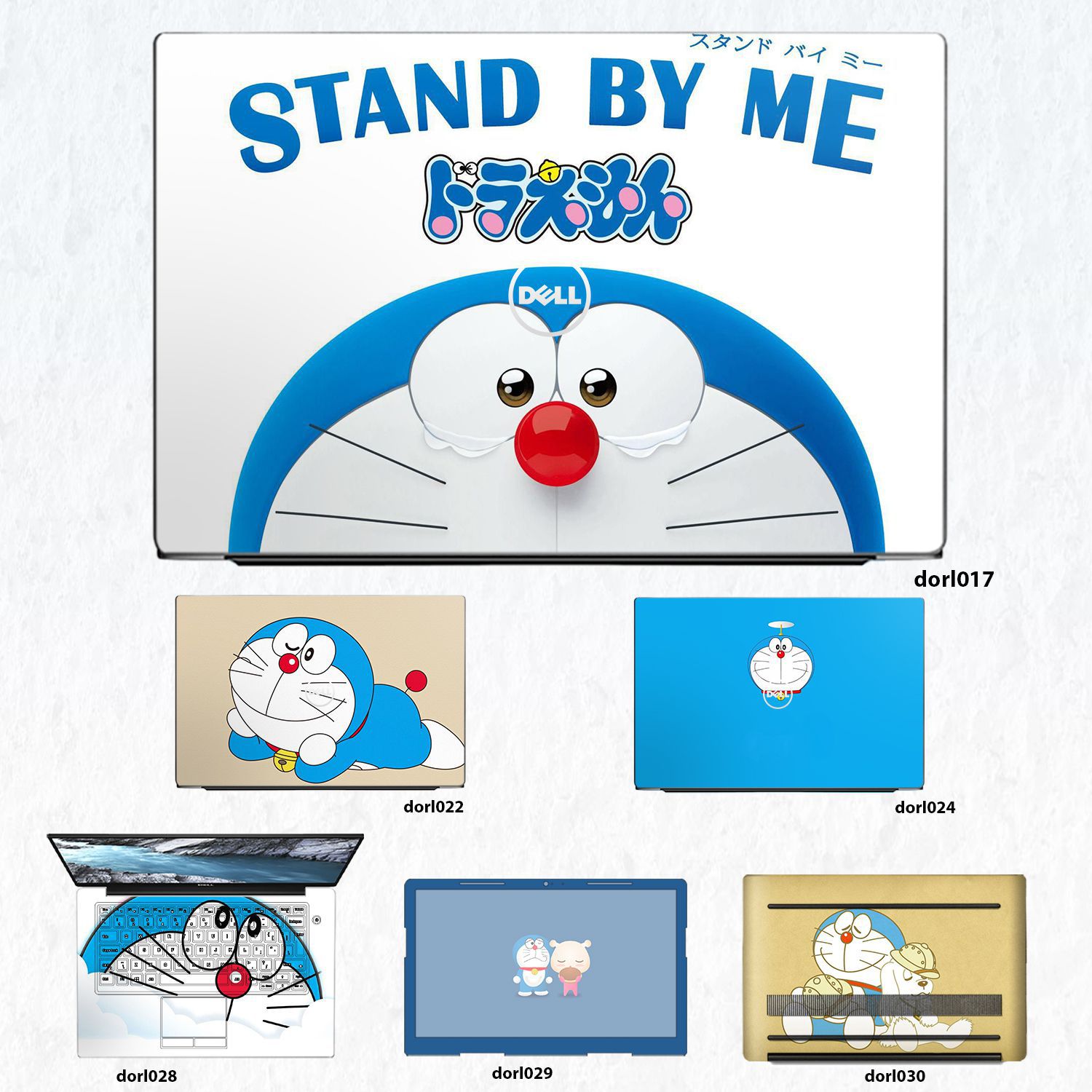 Decal Skin dán Laptop Dell mẫu Doraemon (inbox mã máy cho shop)