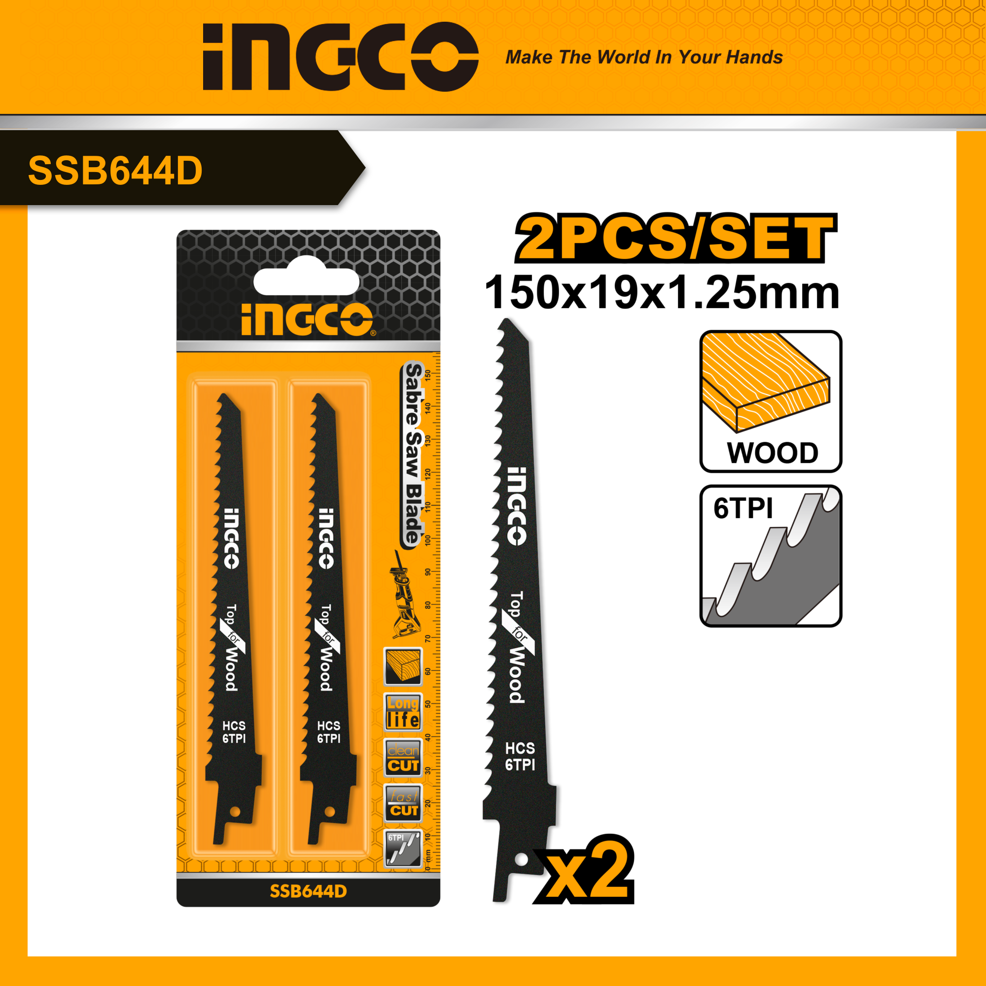 Ingco ssb644d bộ lưỡi cưa kiếm
