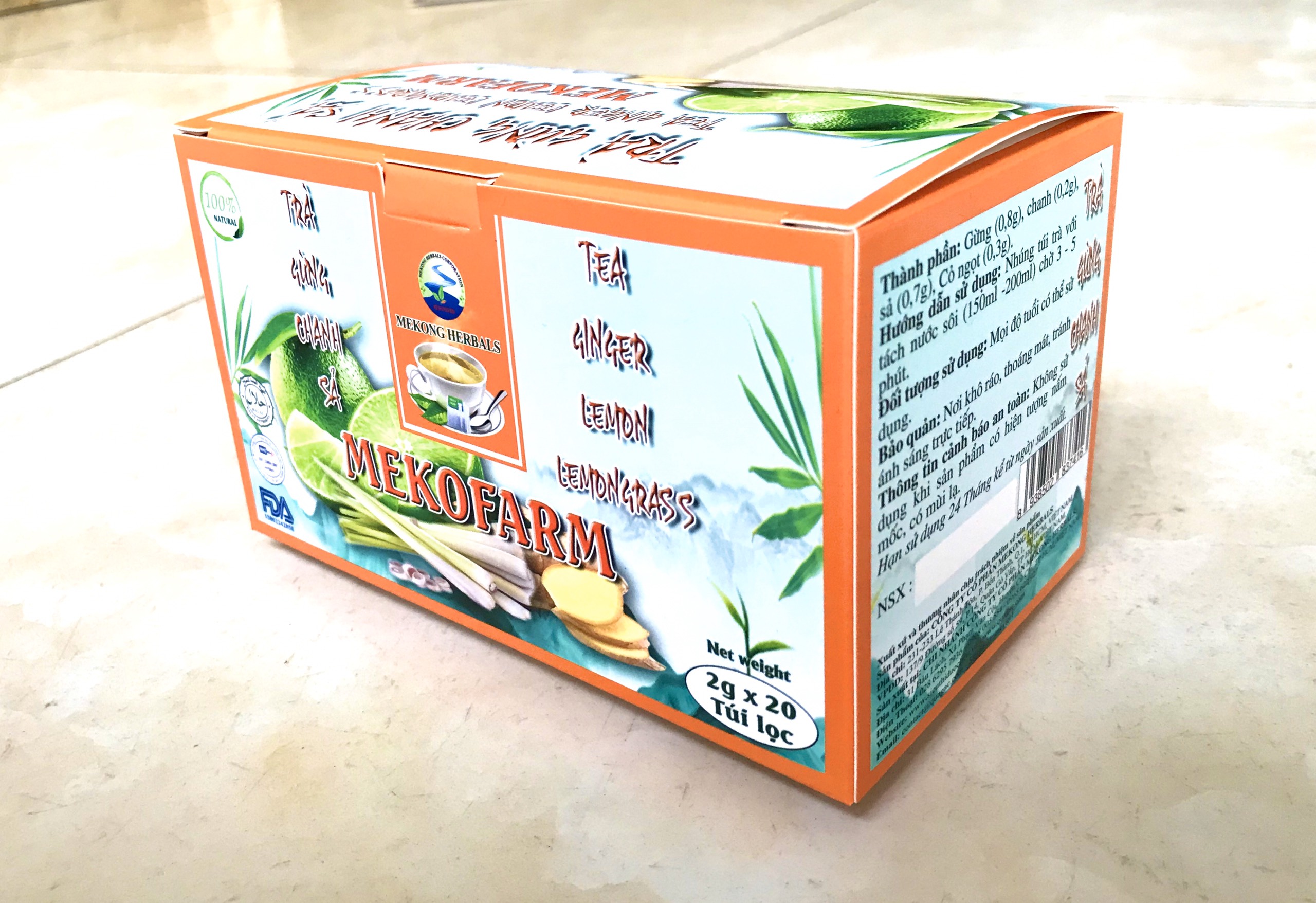 [HCM]TRÀ GỪNG CHANH SẢ (1 hộp 20 túi lọc)