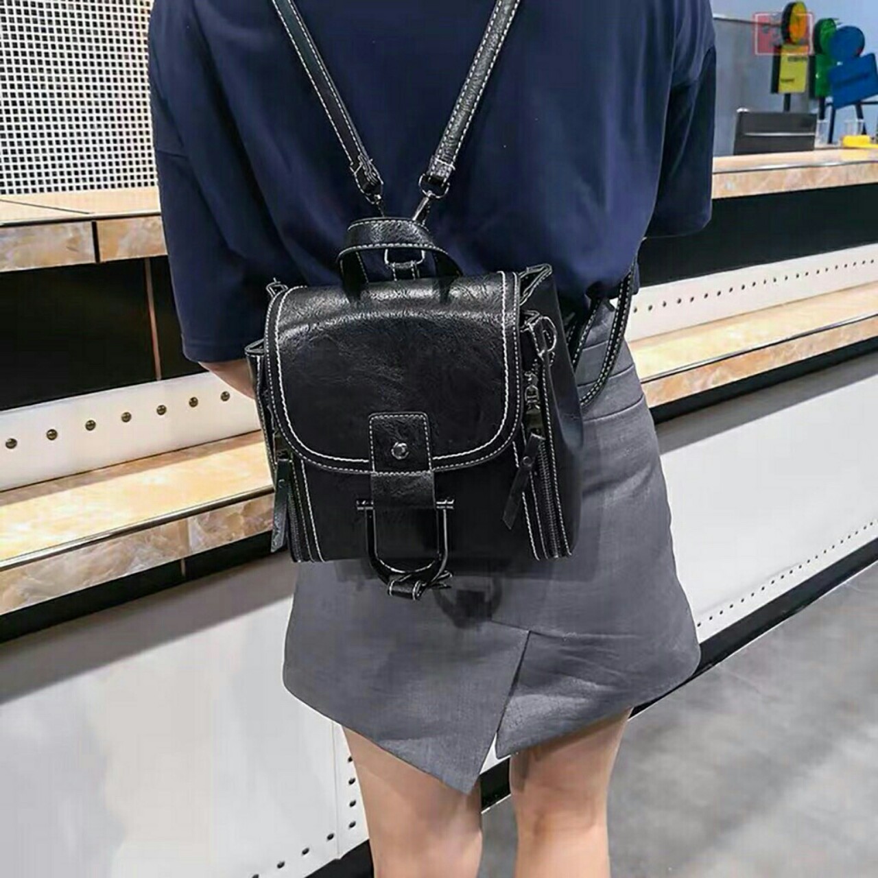 Balo nữ da mềm thời trang 2 trong 1 GR 371