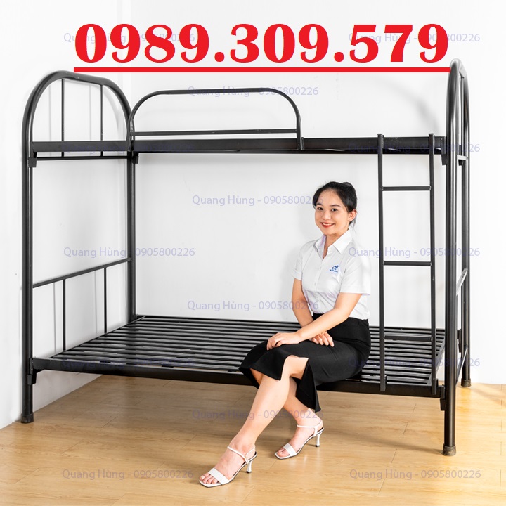 [HCM]GIƯỜNG TẦNG SẮT MÀU ĐEN NGANG 1M2