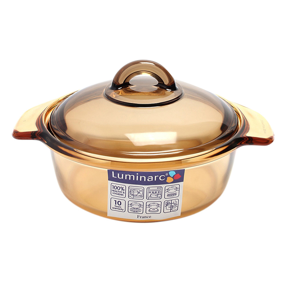 Bộ nồi thủy tinh Luminarc Blooming Amberline NB213 (1L- 3L )