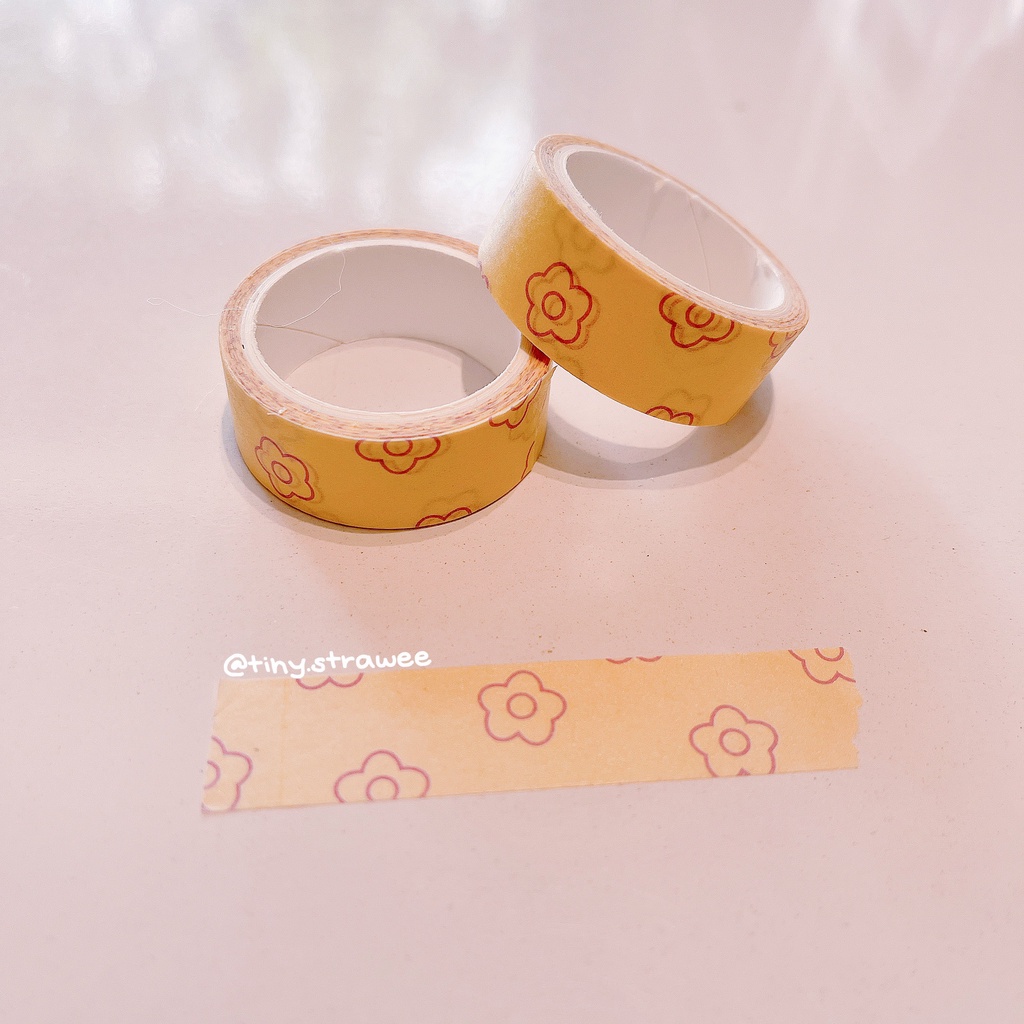 Cuộn washi tape caro/ hoa nhí