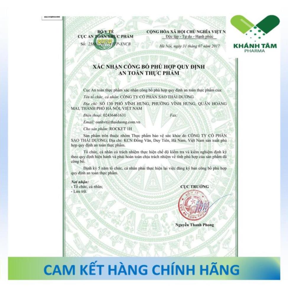 ! ROCKET 1H (Hộp 6 viên) - Tăng cường sinh lý nam