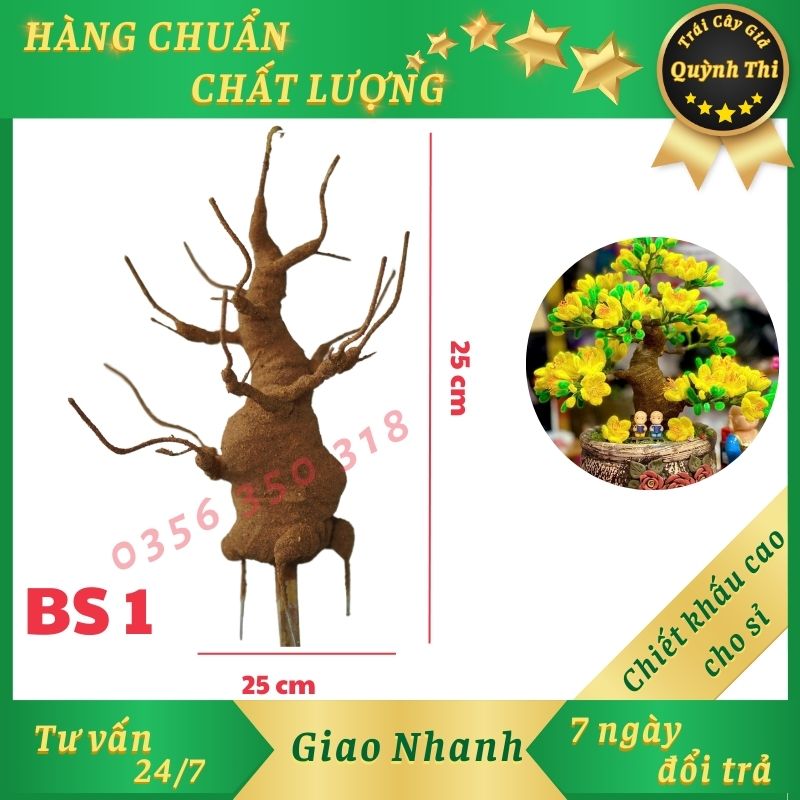 Gốc cây bonsai giả - loại bs 1 cao 25 cm - gốc cây giả làm hoa handmade