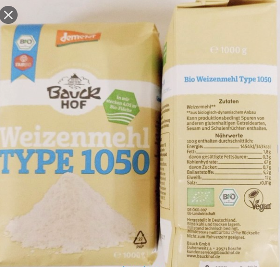 Bột mỳ hữu cơ 1050 Bauckhof (1kg)