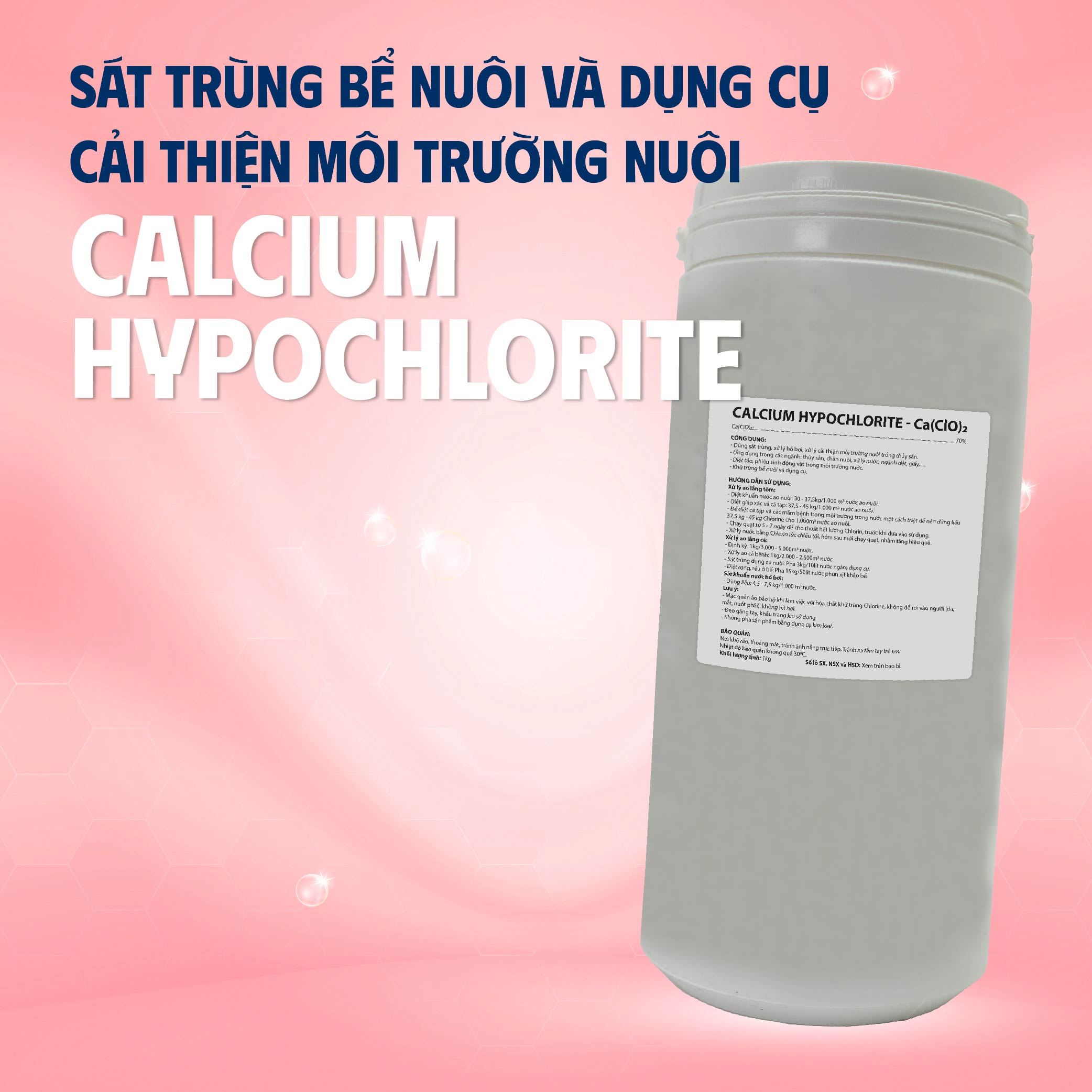 Calcium hypochlorite 70% sát trùng ao nuôi 1kg