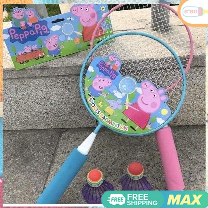Tặng 2 trái cầu Combo 2 Cây Vợt cầu lông kim loại siêu cute cho bé, 1 cặp vợt