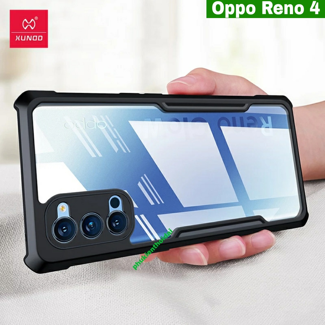Ốp lưng Oppo Reno 4 hiệu XUNDD lưng trong viền màu chống sốc cao cấp