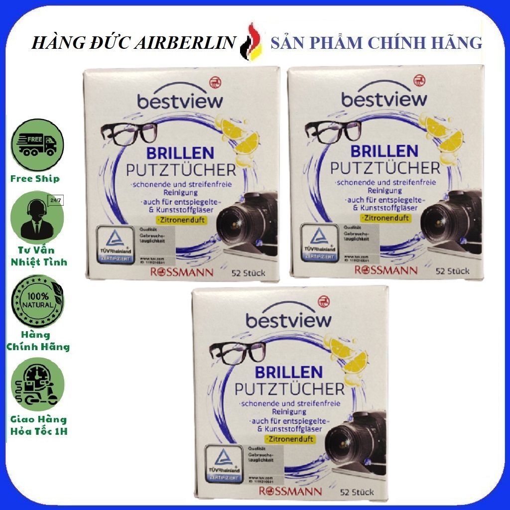 [Hàng Đức chính hãng.HN]Giấy lau kính  Best View 52 miếng{hangducairberlin}