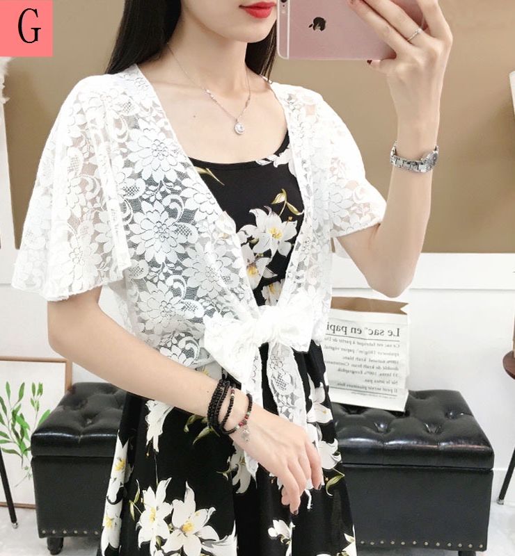 Áo khoác ren Hàn Quốc cột nơ