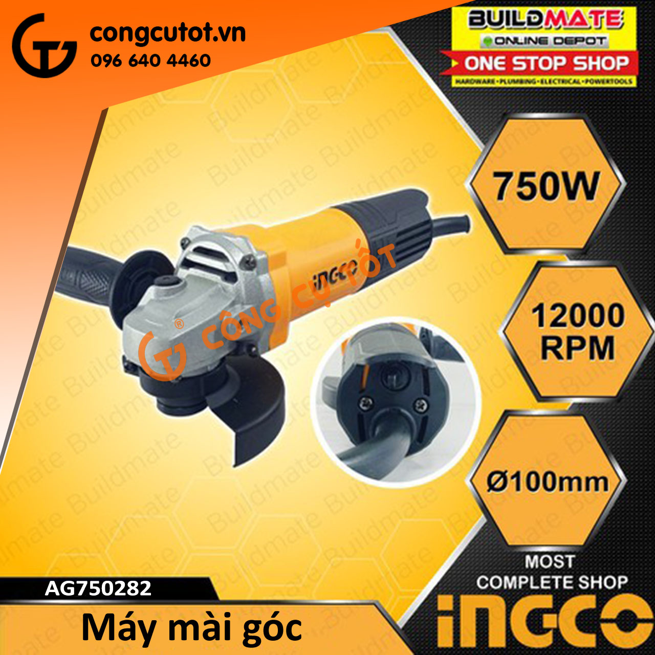 Máy mài góc Ingco AG750282 750W 100mm