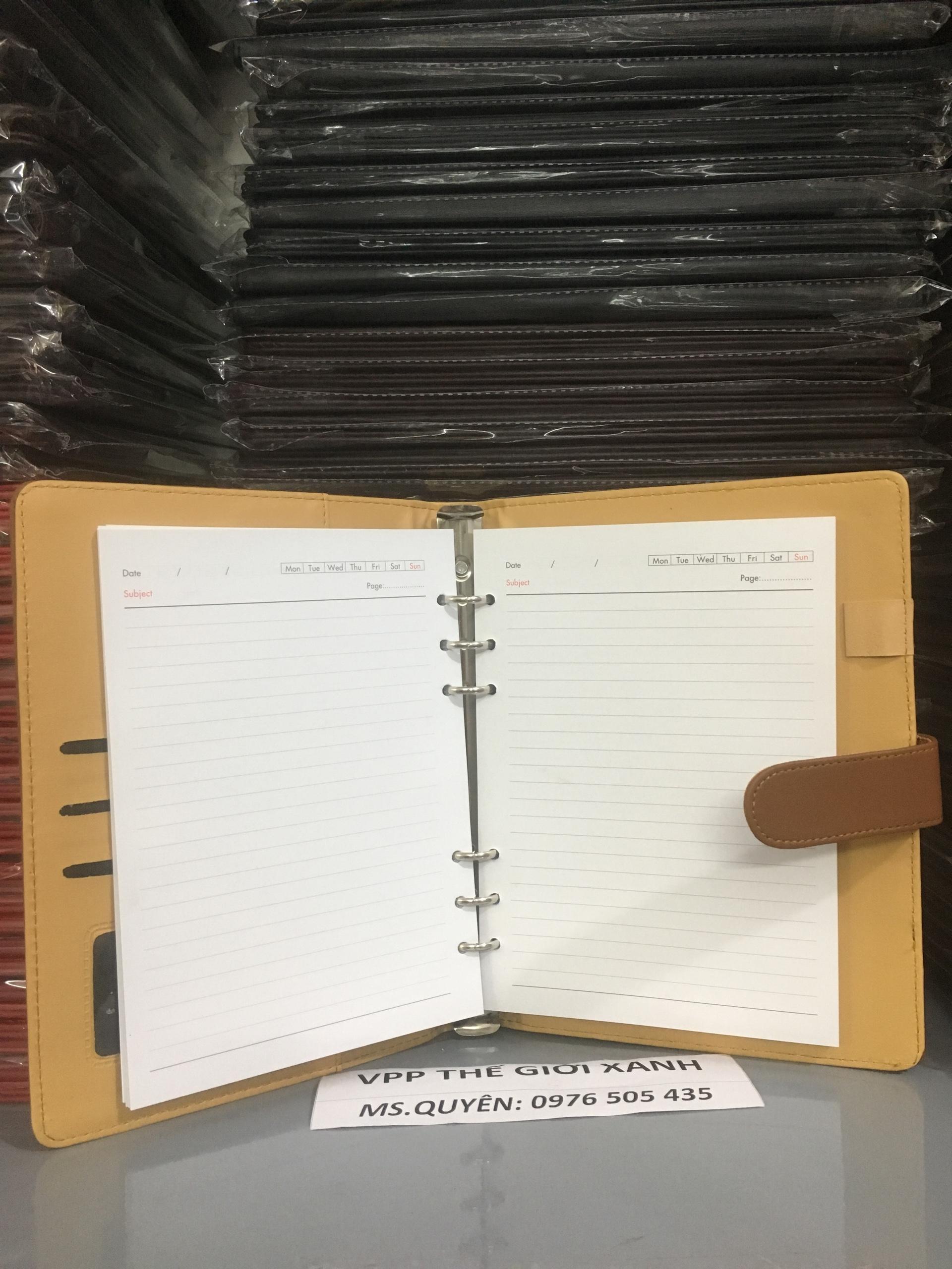 Bóp sổ còng da lớn may viền(có thể thay ruột được) (17*23CM)