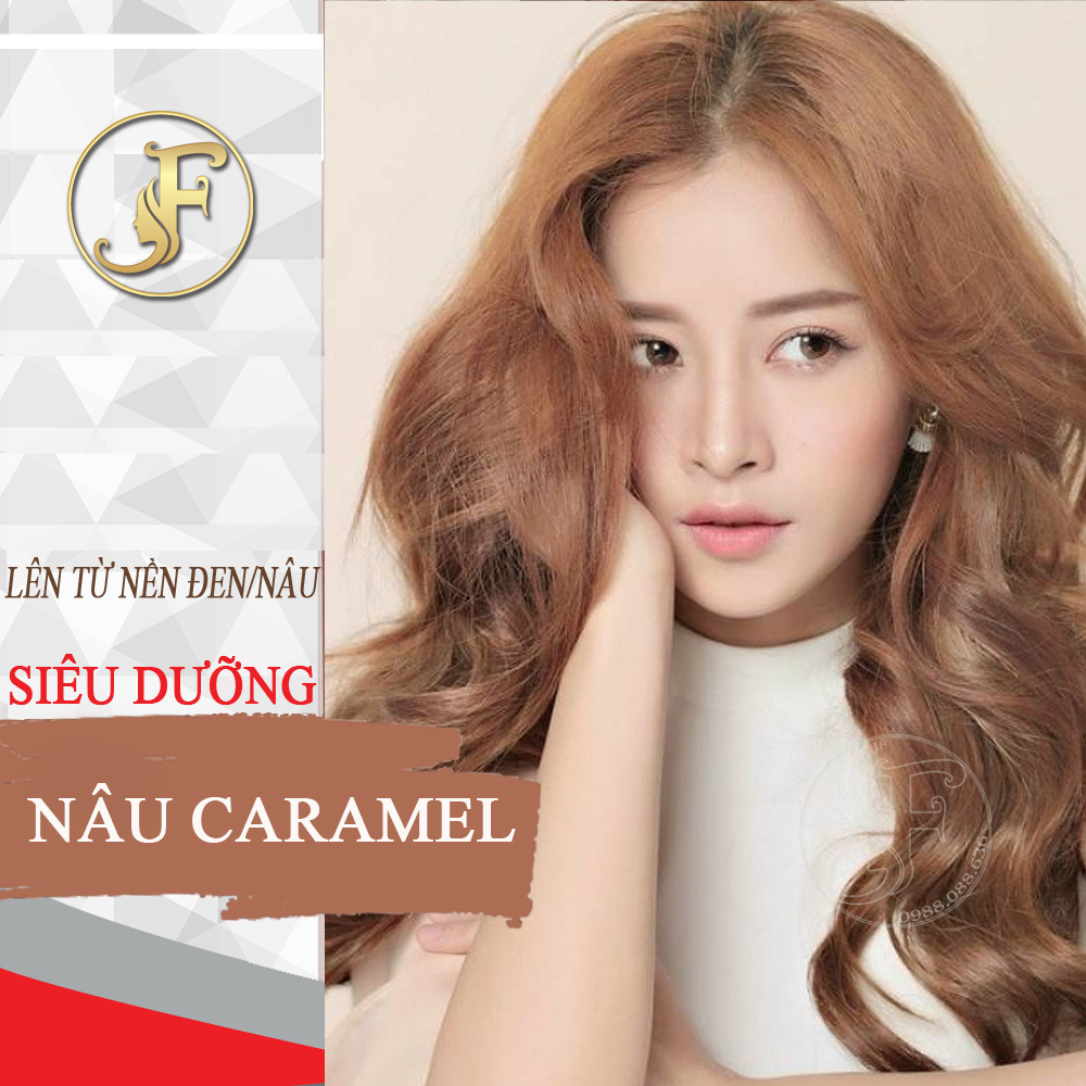 [HCM]Thuốc Nhuộm Tóc Tại Nhà Nâu Caramel nhuộm từ nền nâu- Không Tẩy- không kèm oxy