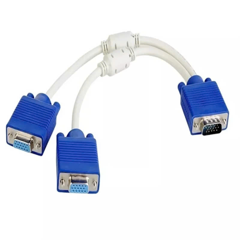 Cáp chia VGA 1 cổng ra 2 cổng (Trắng - Xanh)