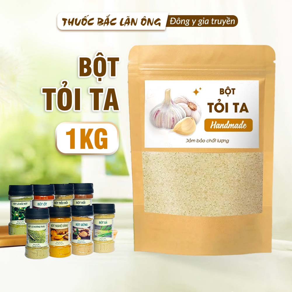 Bột tỏi ta nguyên chất 1kg (Garlic powder, khử mùi tanh, ướp thịt cá thơm ngon)