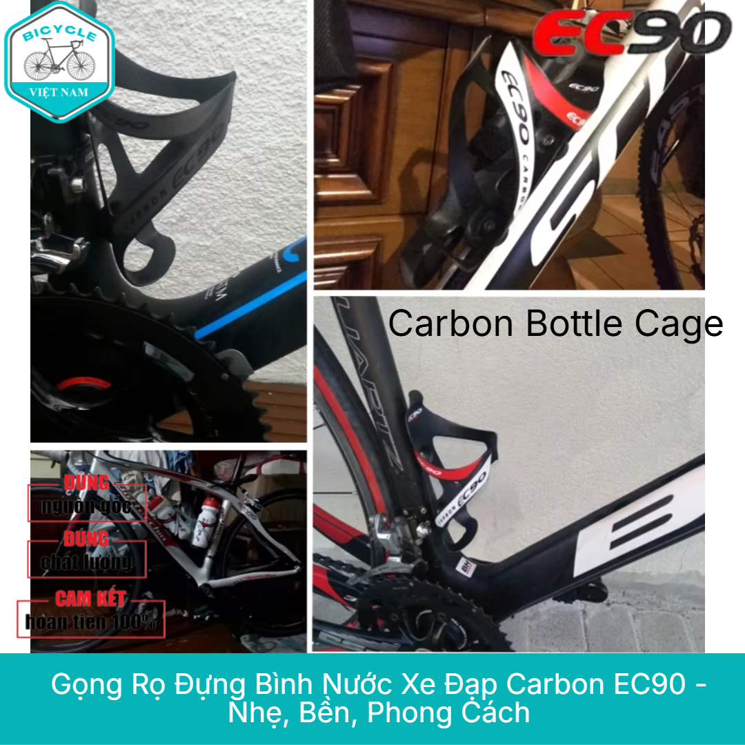Gọng Rọ Đựng Bình Nước Xe Đạp Carbon EC90 Siêu Nhẹ 25g – Thiết Kế Thể Thao Cao Cấp