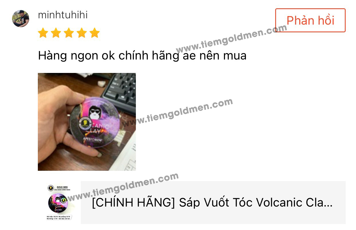 [CHÍNH HÃNG] Sáp Vuốt Tóc Volcanic Clay Tem SMS (Mới nhất)