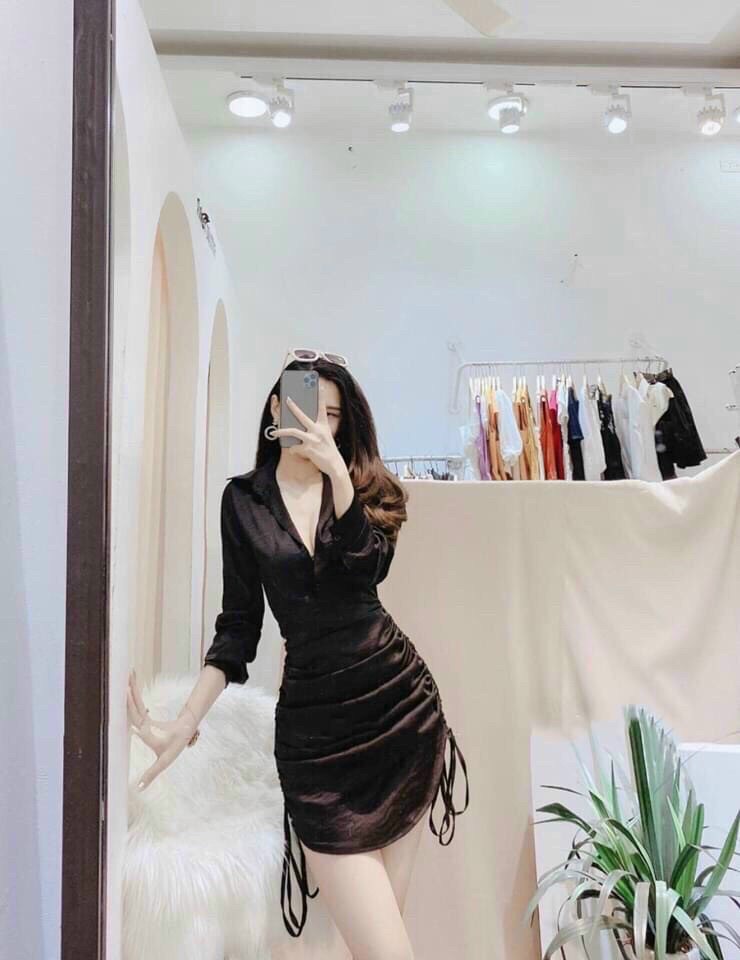 ĐẦM SƠ MI RÚT DÂY TAY DÀI CÁ TÍNH