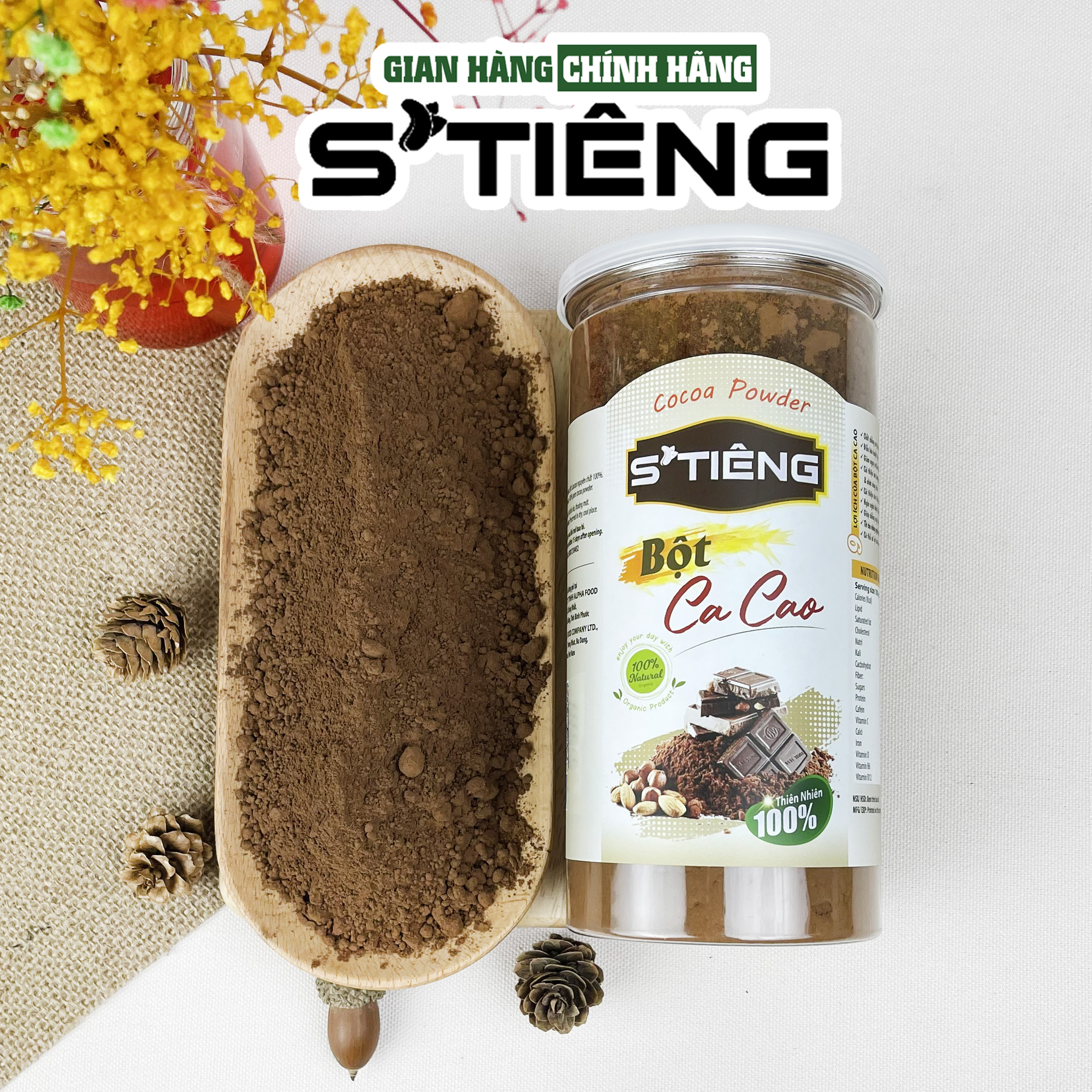 Bột CACAO Nguyên Chất Cao Cấp Không Đường STIÊNG