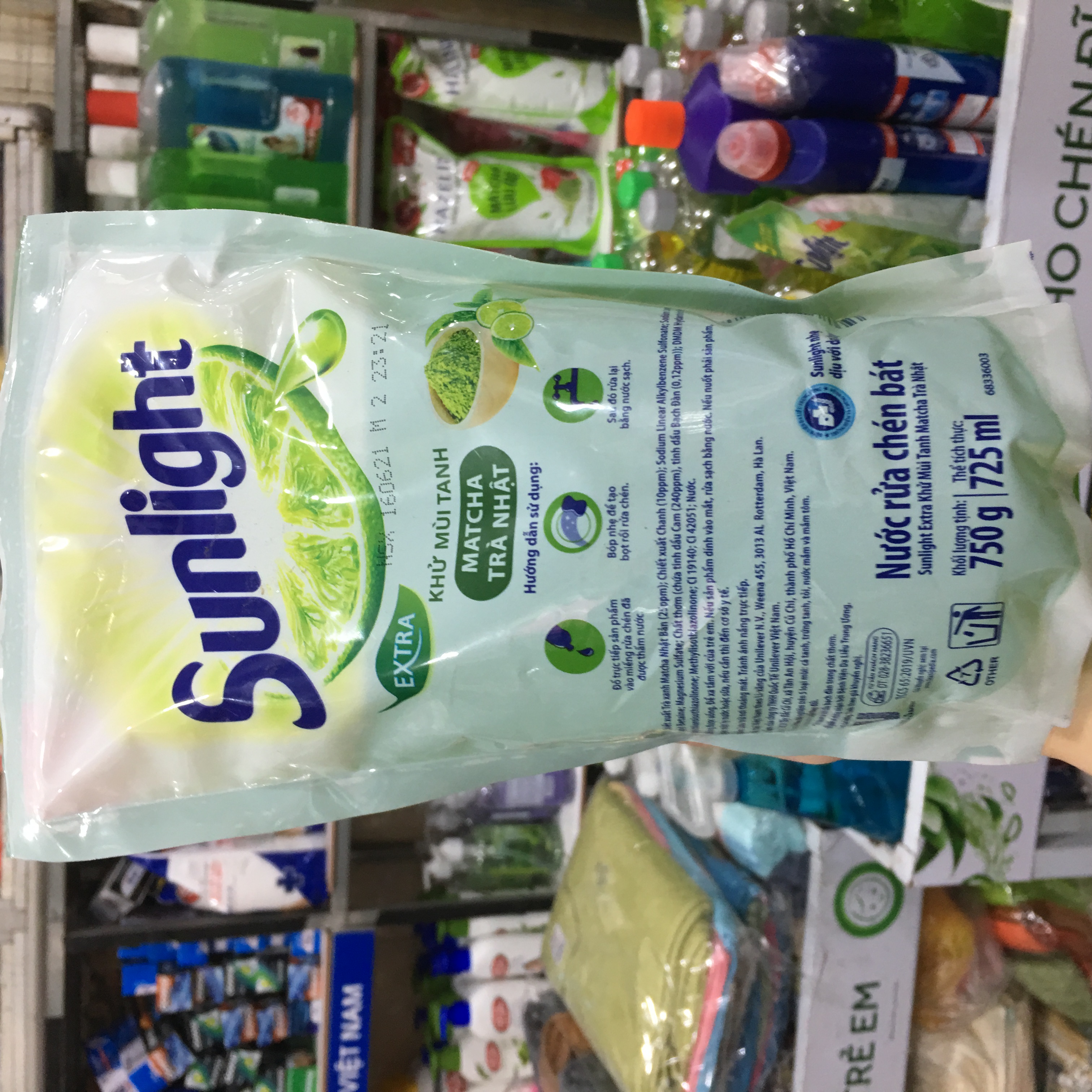 Nước rửa chén SUNLIGHT Matcha - Trà Nhật 750g