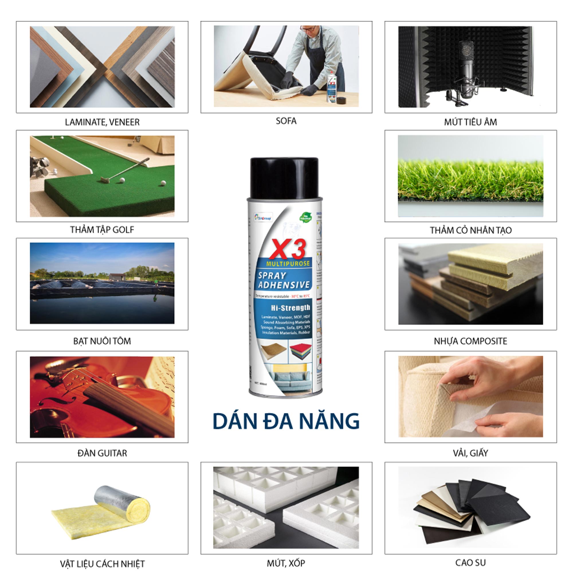 Keo xịt đa năng ASIA X3 - Lon 600ml