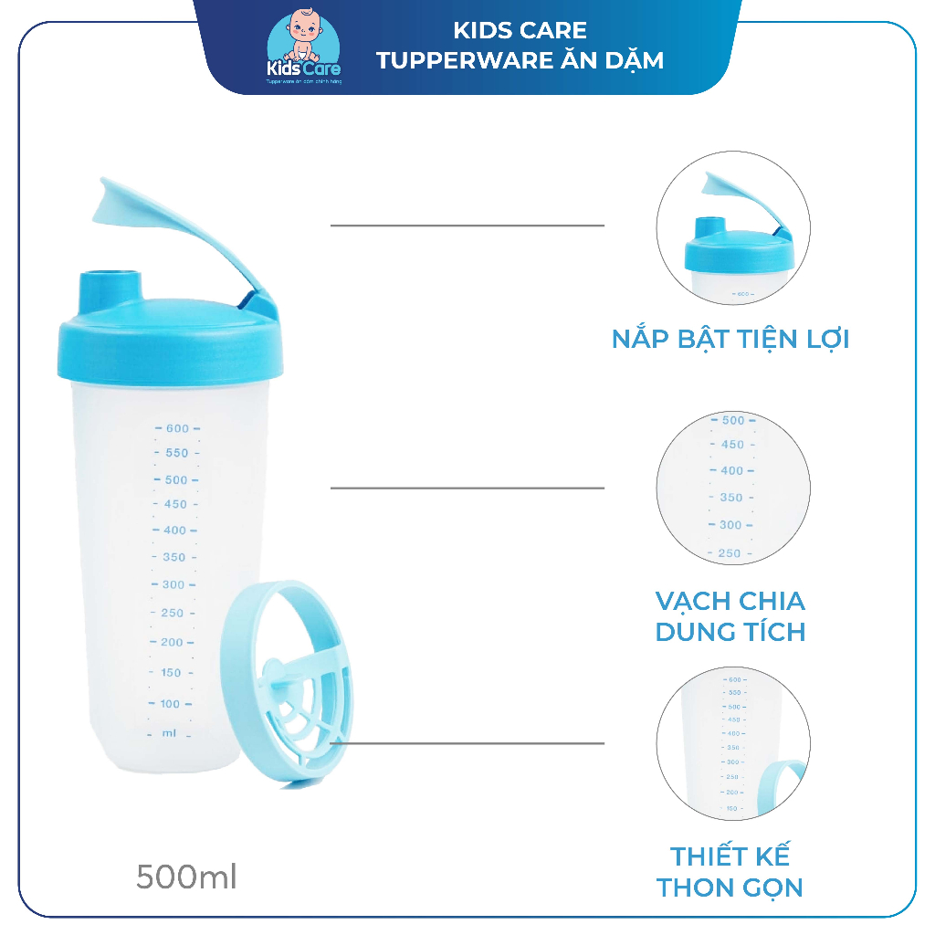 (có tách lẻ) Bộ bình lắc dinh dưỡng Memberkit Shake N Go Gen II Tupperware