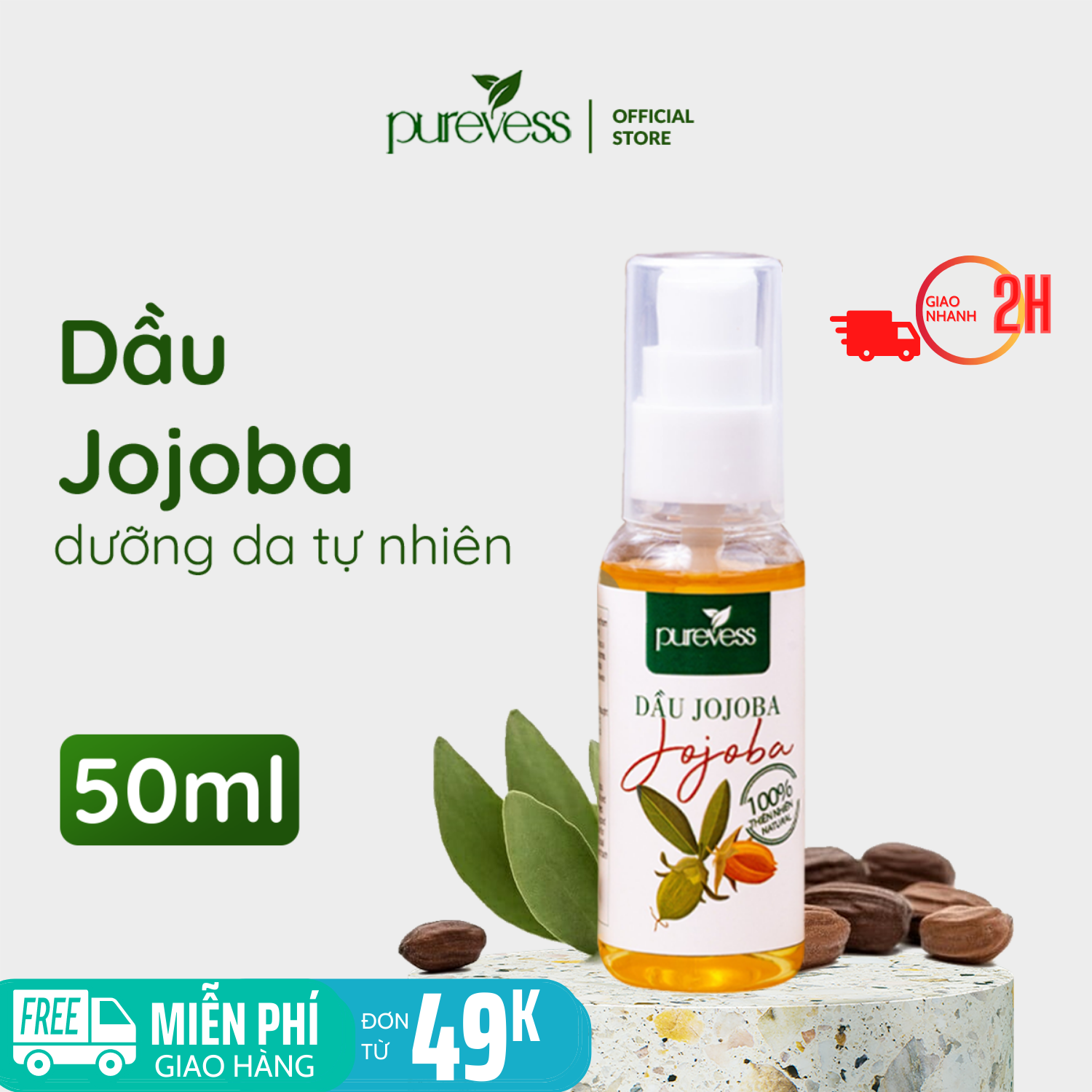Dầu Jojoba Purevess - Dầu dưỡng tóc - Dầu dưỡng body