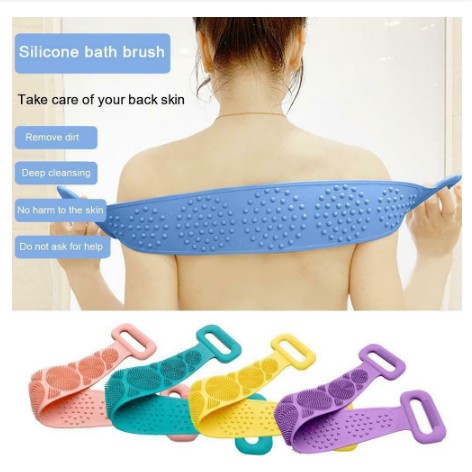 (xả kho) Dây tắm chà lưng 2 mặt bằng Silicone mẫu mới, Đai chà lưng, đai tắm cọ lưng silicon siêu sạch