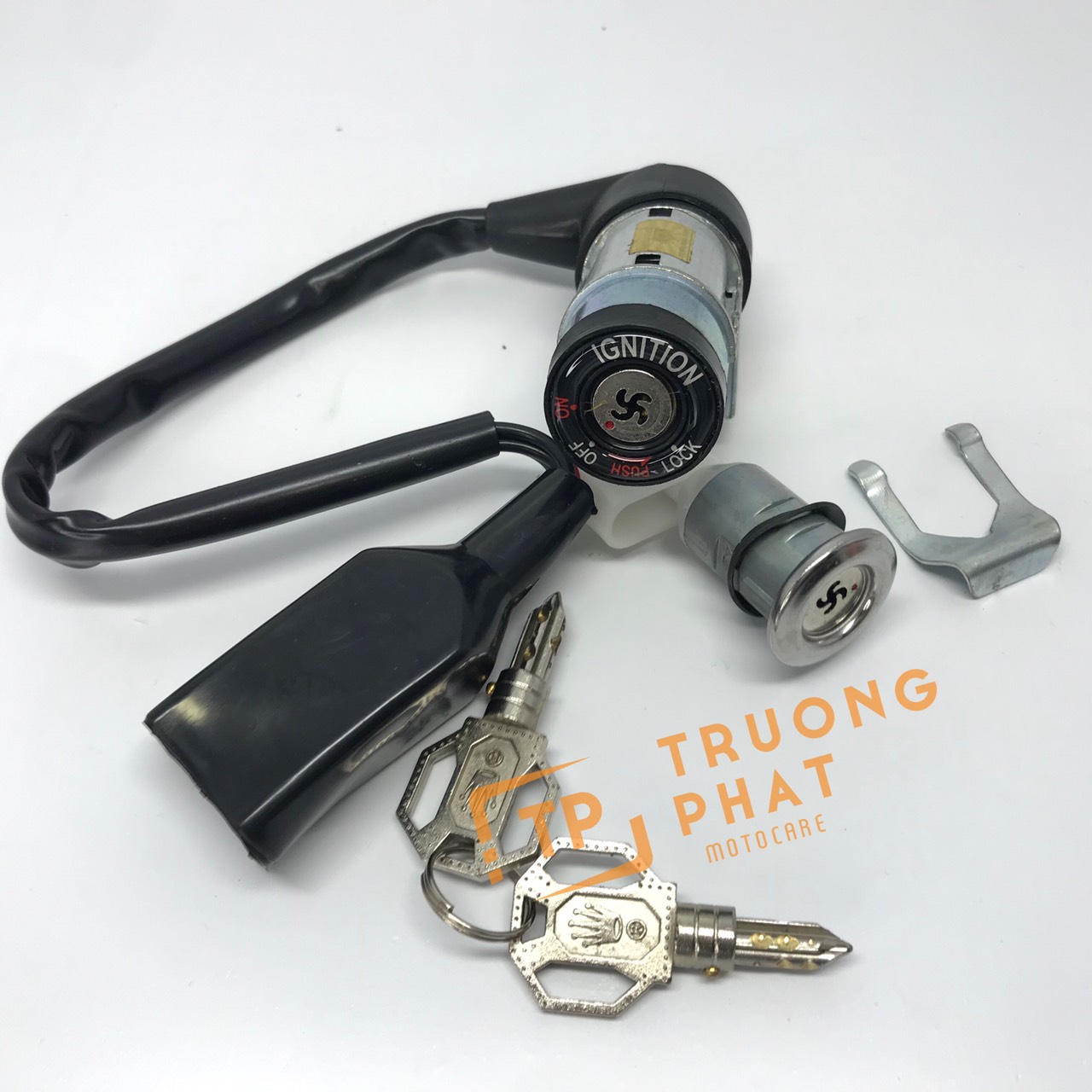 Bộ khóa Wave 100-110cc trước sau chìa xoắn