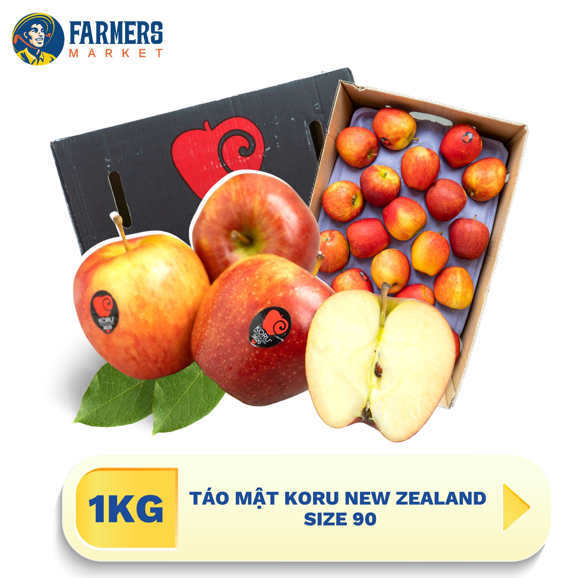 Táo mật Koru New Zealand size 90 1Kg - Táo cứng trái, vỏ đỏ căng mọng