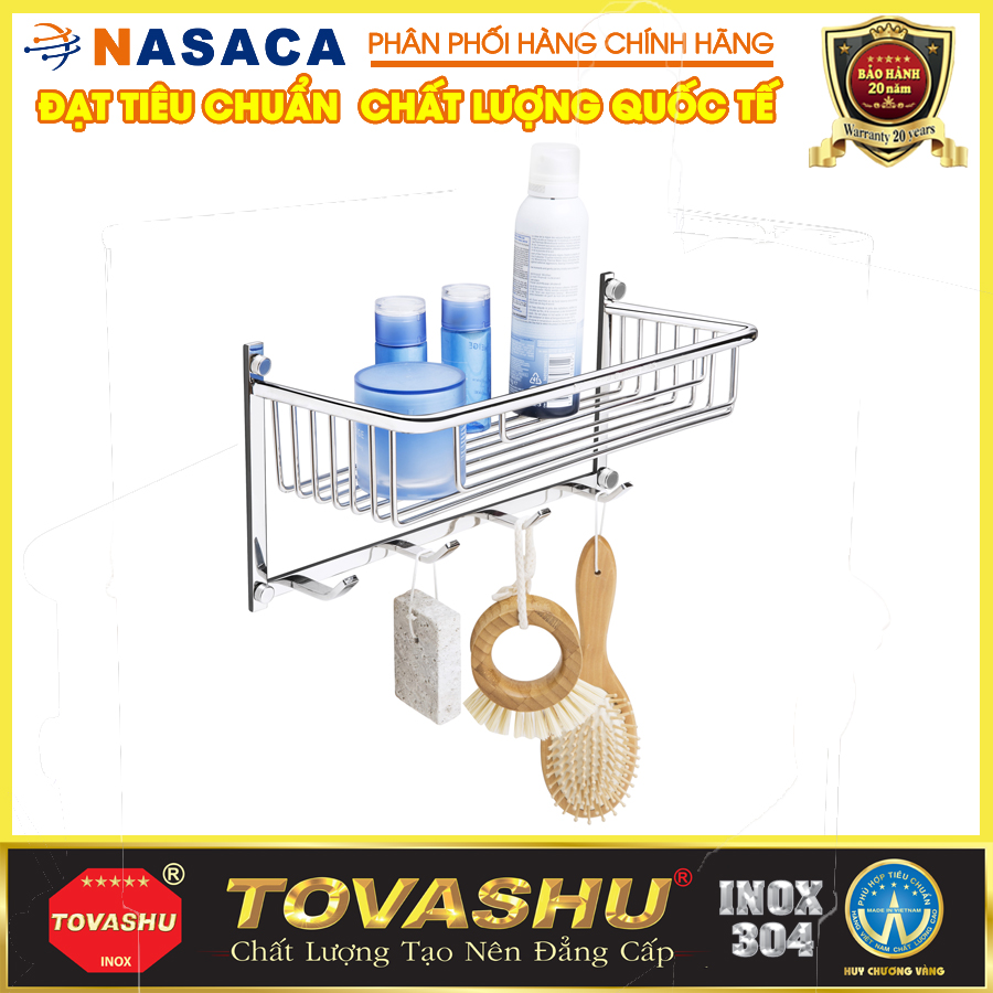 Kệ lưới đa năng có móc TOVASHU 304-LU1 (inox 304 - bảo hành 20 năm)