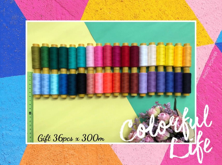 [HCM]Bộ chỉ may cotton 30 màu ( 400m/cuộn )