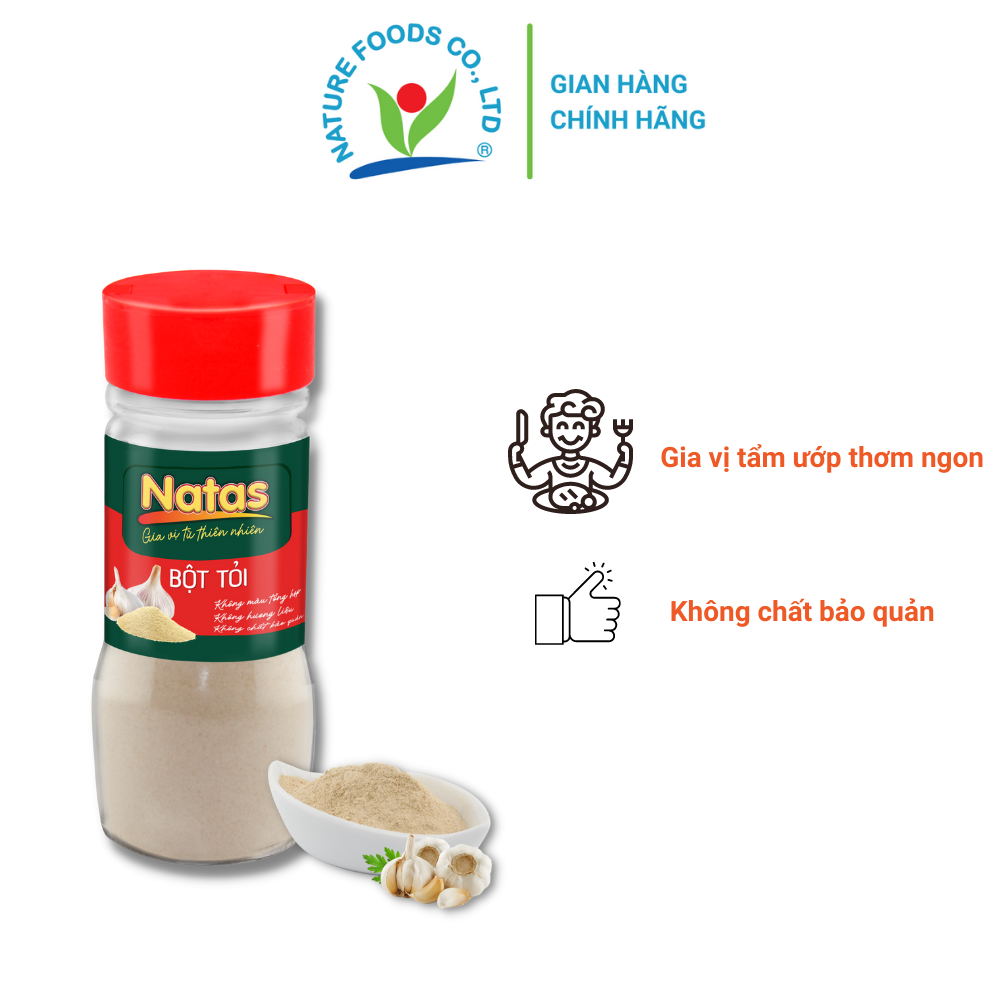 BỘT TỎI NATAS gia vị tiện dụng (hũ 65g)