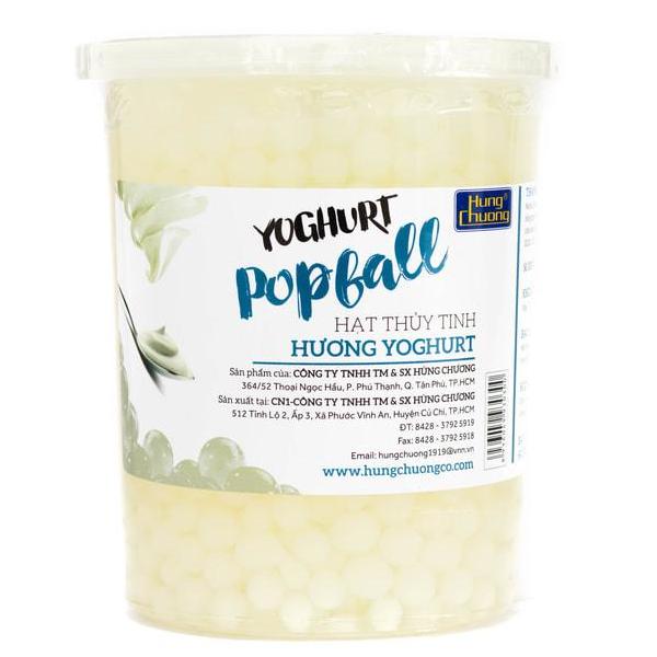 Thạch thủy tinh (hạt thủy tinh) Popball Hùng Chương Yoghurt Hộp 1kg uống trà, trà sữa