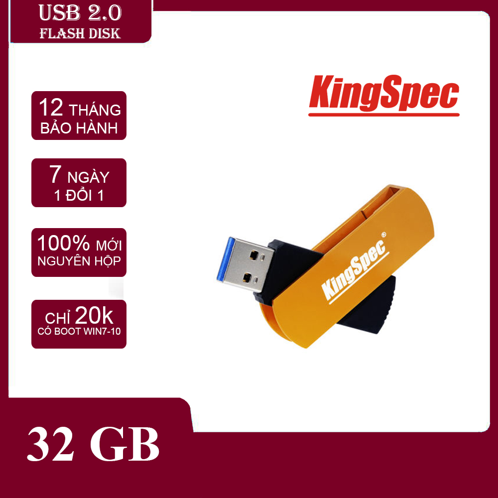 [Bán chuyên] Ổ USB flash USB 2.0 32GB KingSpec, Bảo hành 12 tháng