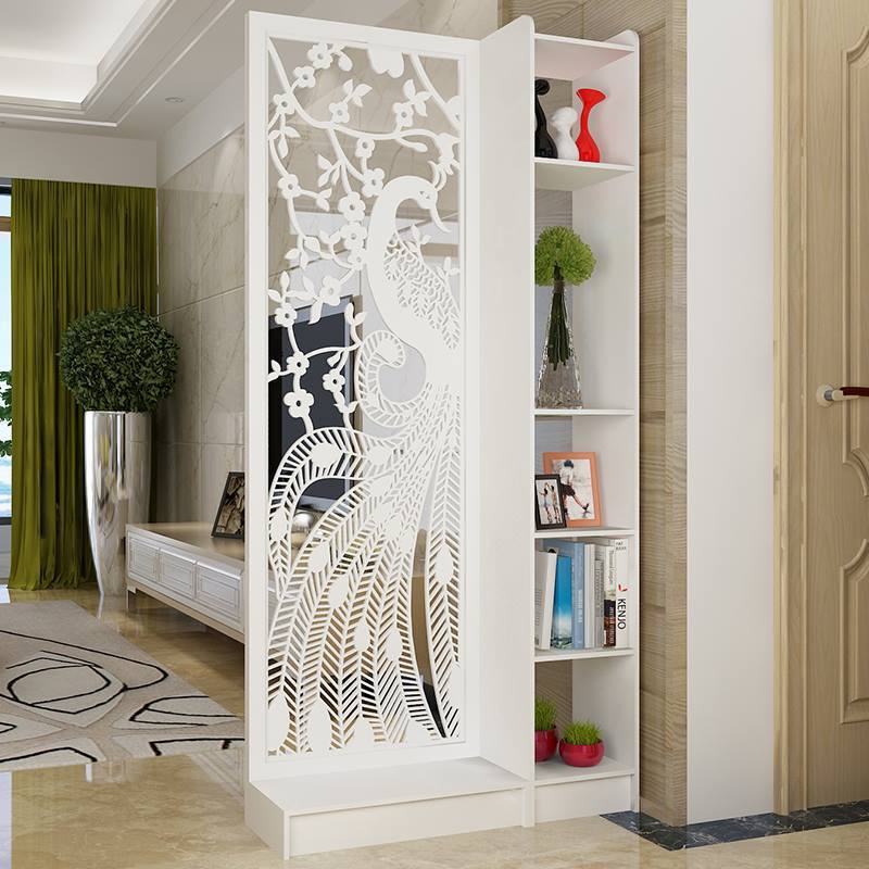 Bộ Vách Bình Phong Chim Công Kêt Hợp Kệ cao 1m9 rộng 90cm sâu 30cm