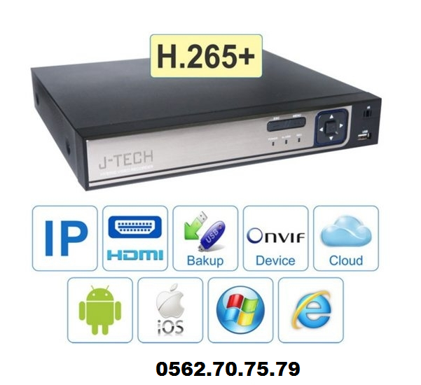 Đầu ghi hình IP 16 kênh camera IP J-Tech HD6216  ( Face ID / 2K / H265+ )
