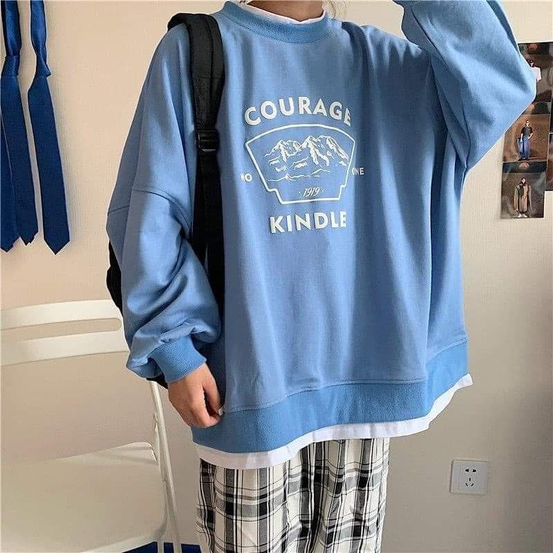 LAZ [REE SHIP ] ÁO SWEATER IN CHỮ  Cograue UlzangI (trong luong tu 36kg tro len )