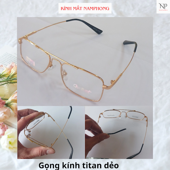 Gọng dẻo[charmant ]titanium 2 cầu  . Lắp kính cận, viễn ,vv