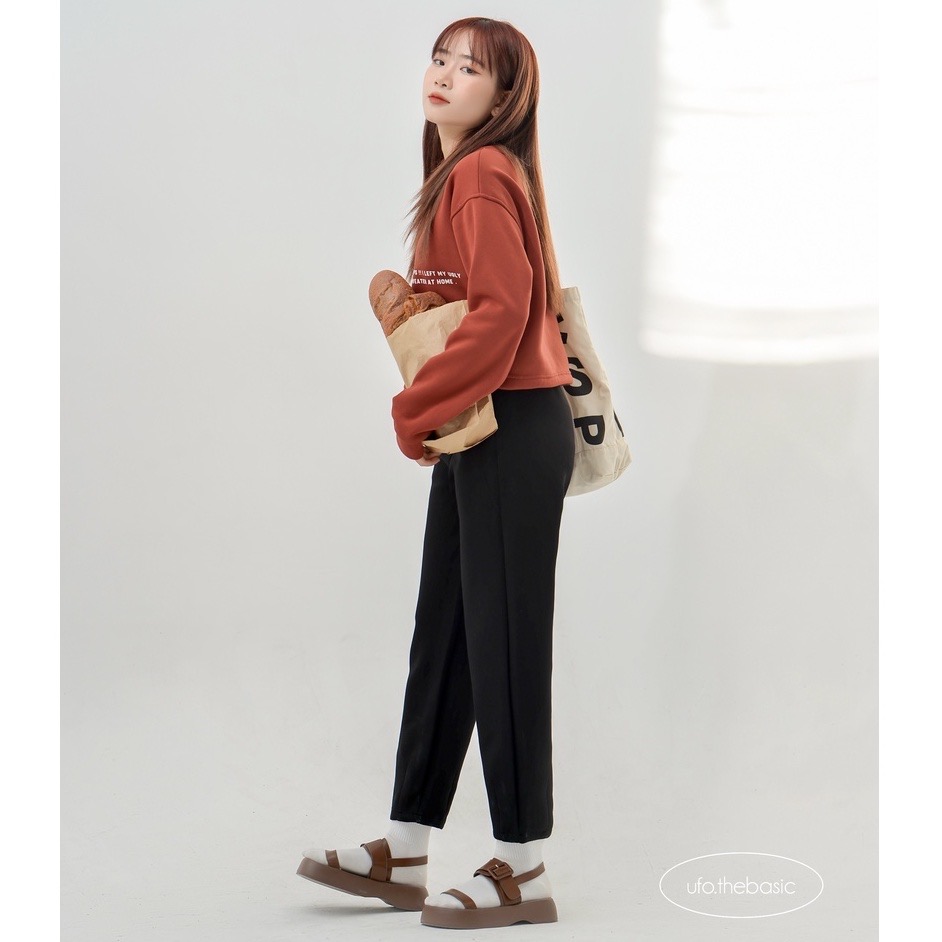 [Nhập LAZLOOK99 GIẢM 100K/500K] Quần nỉ ống baggy trơn lưng chun - by ufo.thebasic