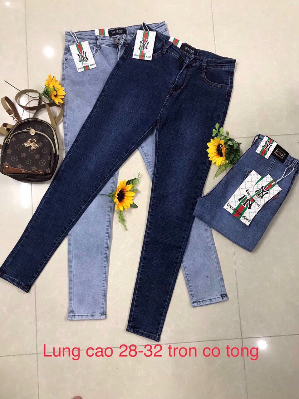 Quần jean nữ cạp cao co giãn form dáng ôm hot