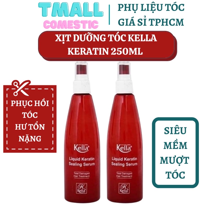 Xịt dưỡng tóc kella keratin phục hồi tóc hư tổn 250ml