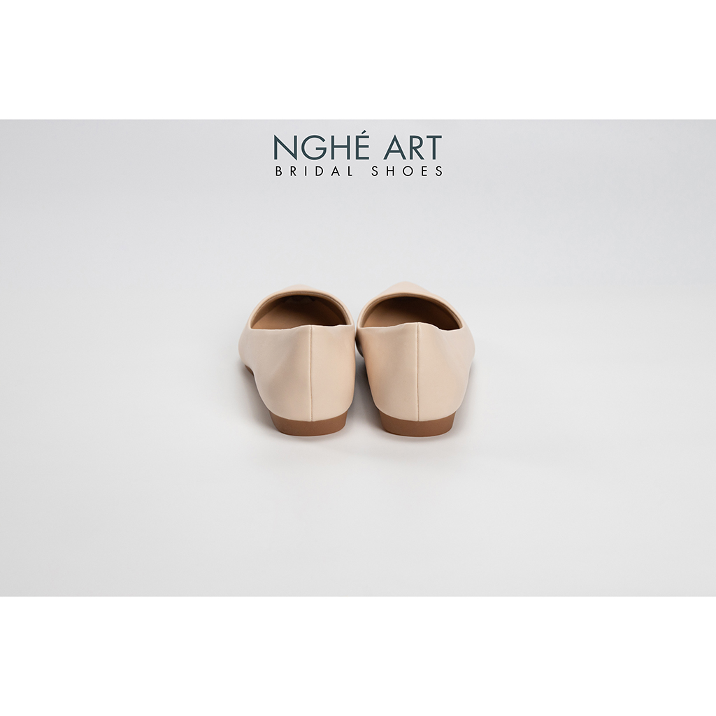 Giày cưới Nghé Art basic bệt búp bê bít mũi 194