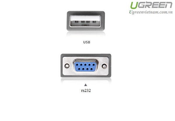 Cáp chuyển đổi USB to Com rs232 âm dài 1,5m  Ugreen 20201 cao cấp