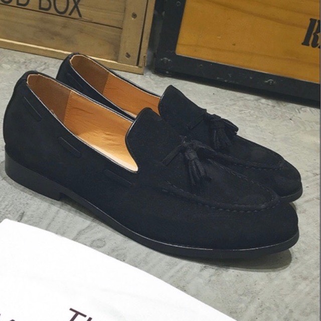 giày lười tây da lộn gắn chuông cho các quý ông